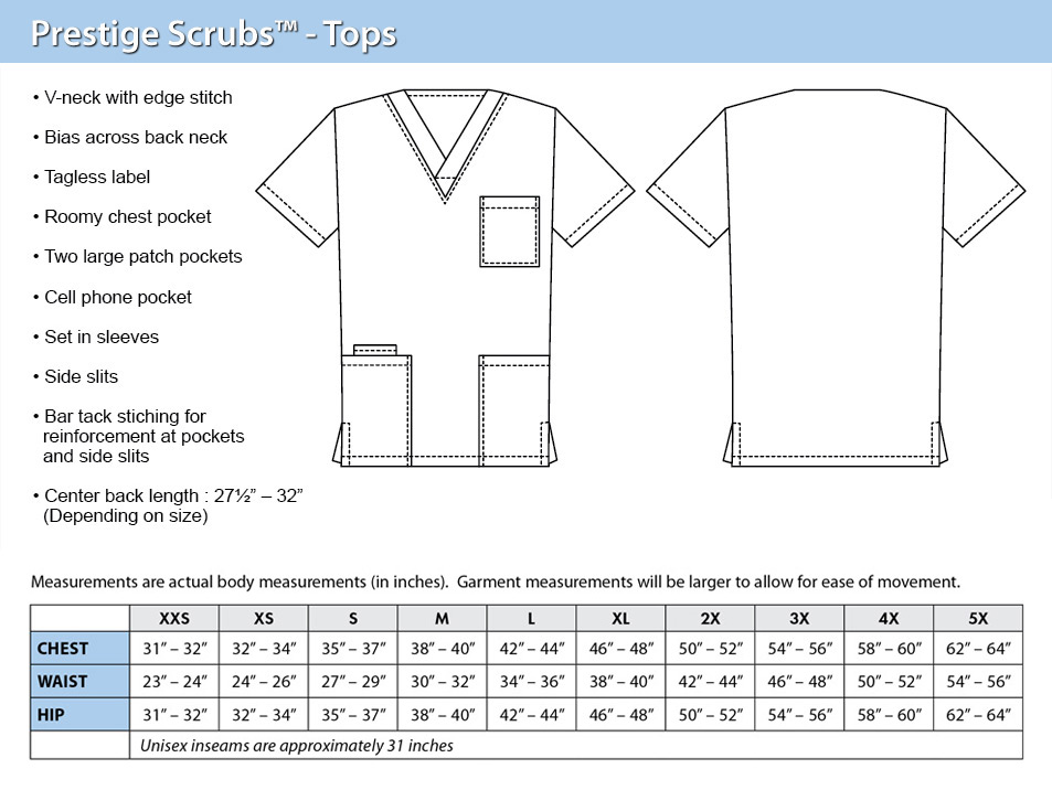 Baby Scrubs Size Chart