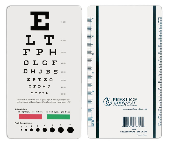 Snellen Pocket Eye Chart-Prestige Medical