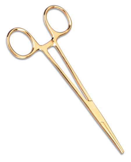 5&#46;5&#34; Gold Plated Kelly Forceps-Prestige Medical