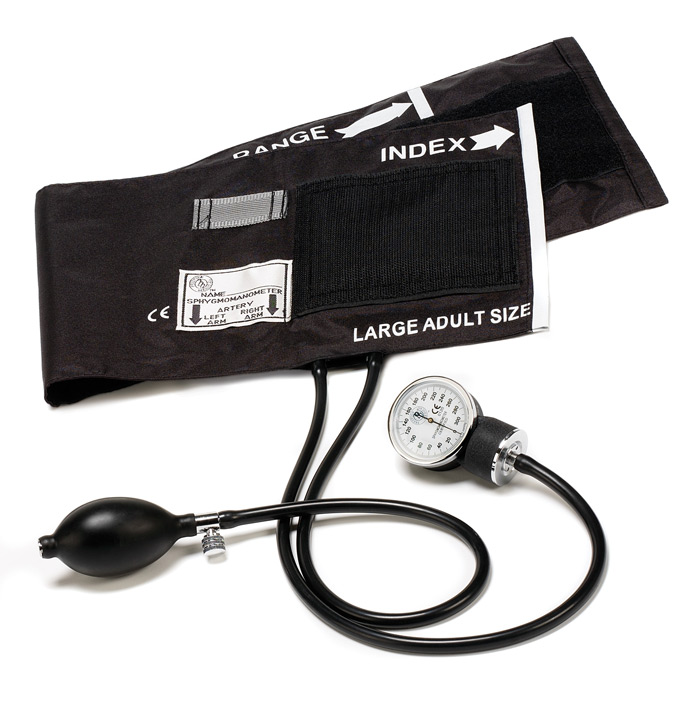 Large Adult Cotton Cuff Aneroid Sphygmomanometer-Prestige Medical