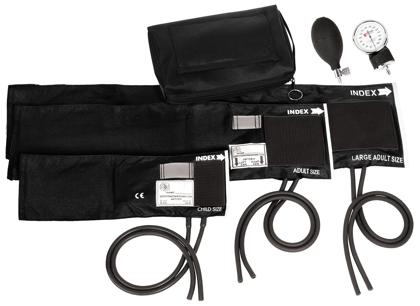 3-in-1 Aneroid Sphygmomanometer Set & Carrying Case-Prestige Medical